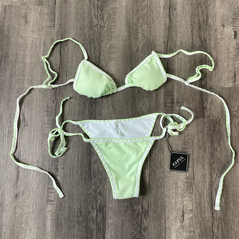 Zaful Light Green Bikini Set